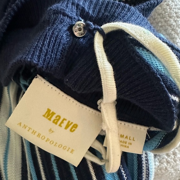 Anthropologie Maeve Lisanne Blue and White Striped Sweater Dress Size S - Picture 7 of 7